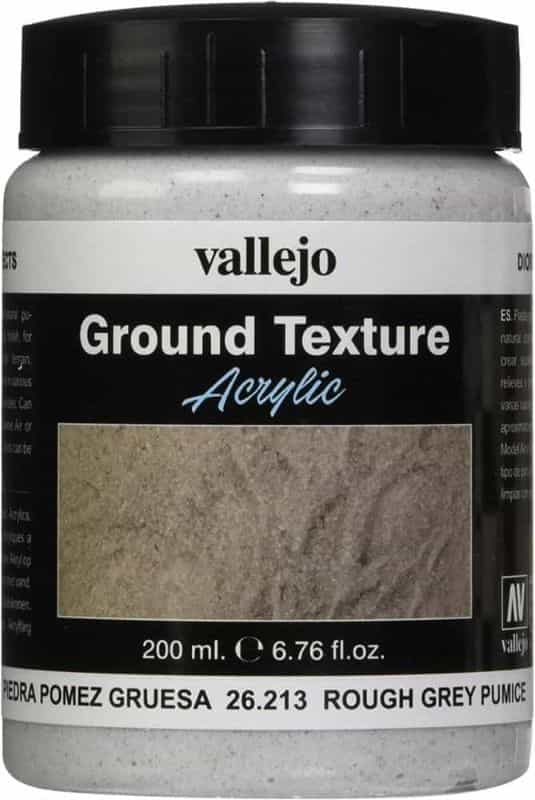 Miniature Basing Materials for Model Hobby Projects (Tips and Review) - best basing material for miniatures and models - Vallejo Ground texture rough grey pumice