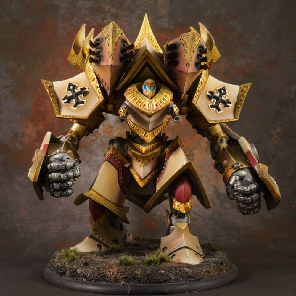Miniature Basing Materials for Model Hobby Projects (Tips and Review) - best basing material for miniatures and models - Epoxy putty for the base of a menoth miniature from privateer press