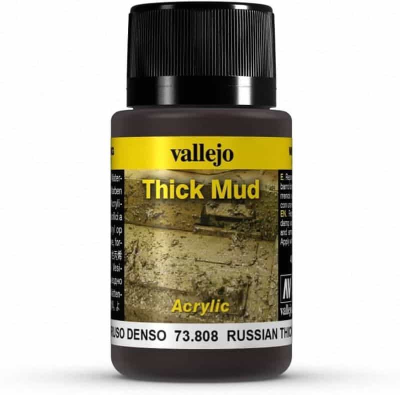 Miniature Basing Materials for Model Hobby Projects (Tips and Review) - best basing material for miniatures and models - Bottle of Vallejo Thick Mud Acrylic medium