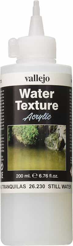 Miniature Basing Materials for Model Hobby Projects (Tips and Review) - best basing material for miniatures and models - Bottle of Vallejo Water Texture 