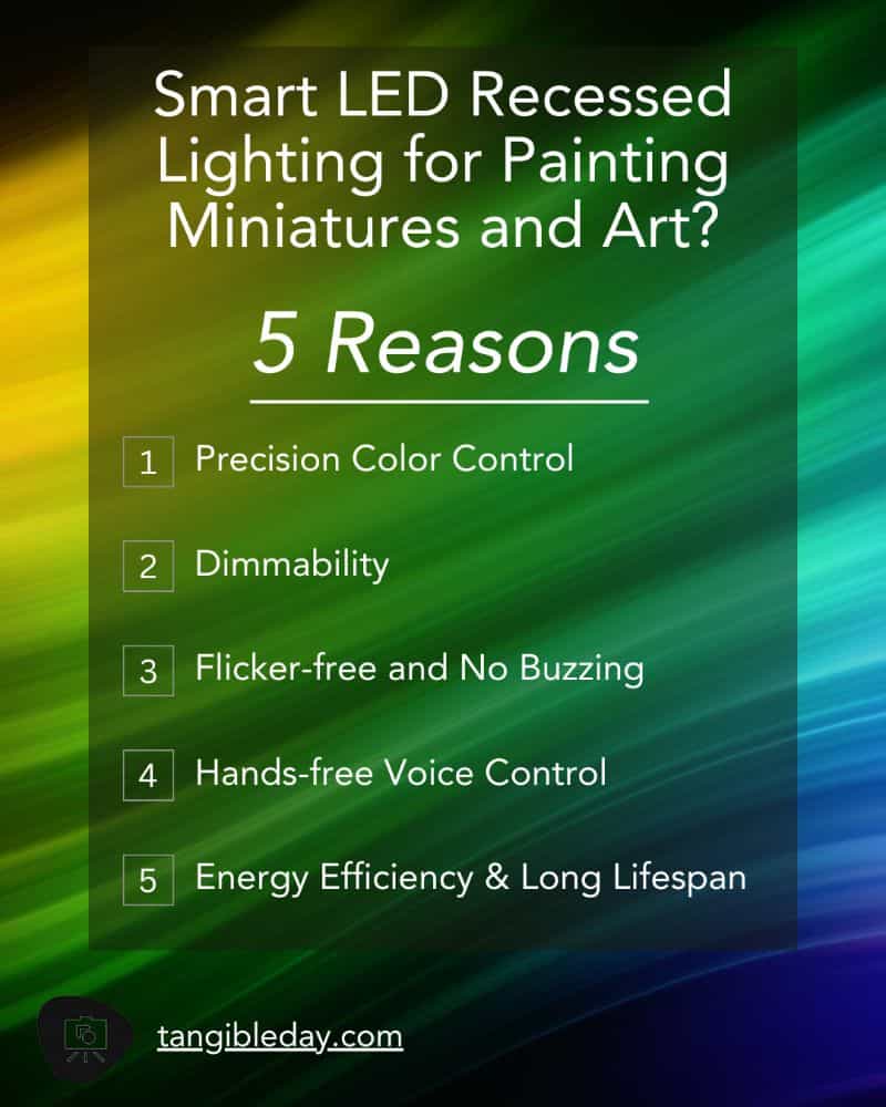 5 reasons for using smart LED recessed lighting for painting miniatures and art studio work