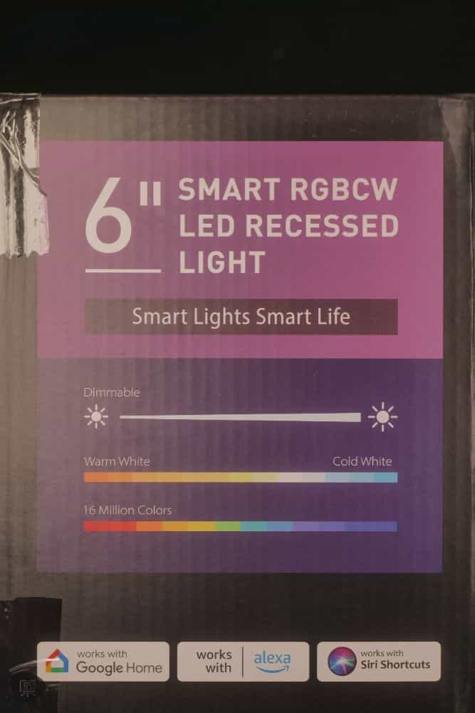 Smart LED recessed light 6 inch size rolling light brand box art