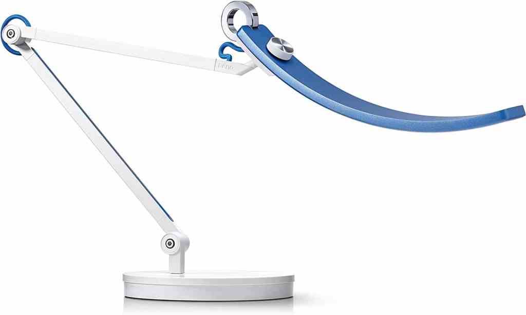 benq desk lamp review - BenQ lamp review - Benq Lamp for painting miniatures - product photo matte blue accent lamp head