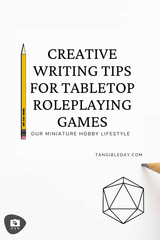 tips for writing tabletop RPG stories - creative writing tips for DND and RPG games - vertical feature banner image
