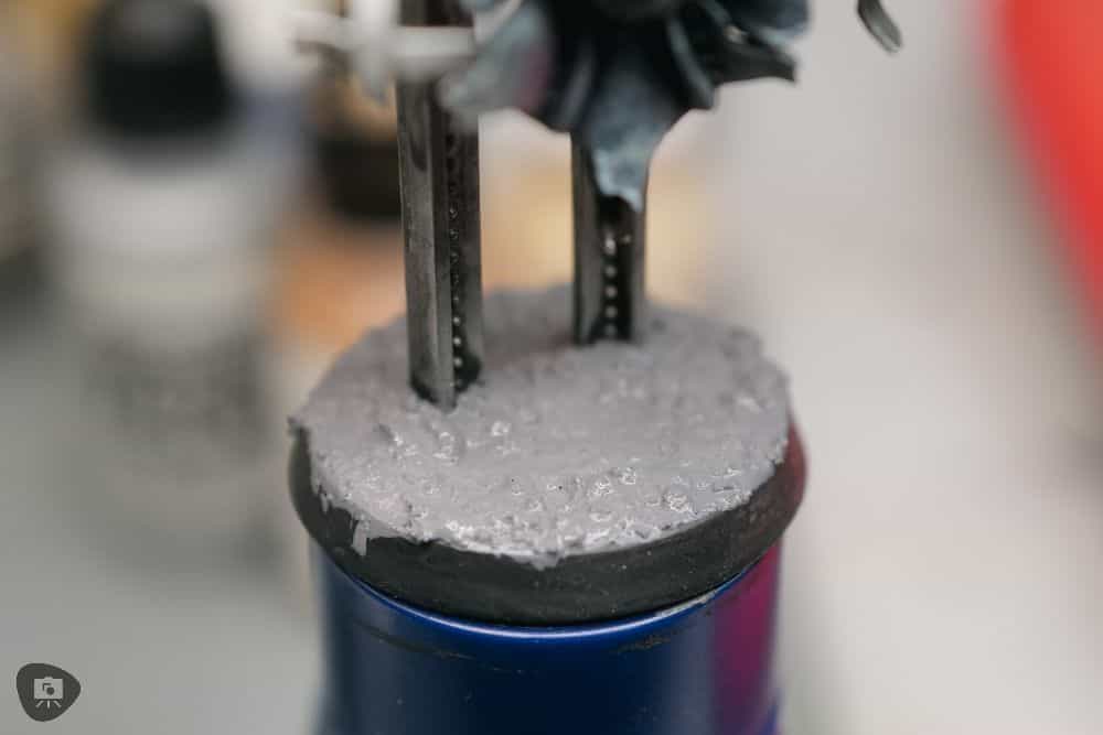 My Favorite Citadel Technical Paint and How to Use Astrogranite Debris (Review) - citadel texture paint astrogranite review and tutorial - Wet astrogranite texture paint on base