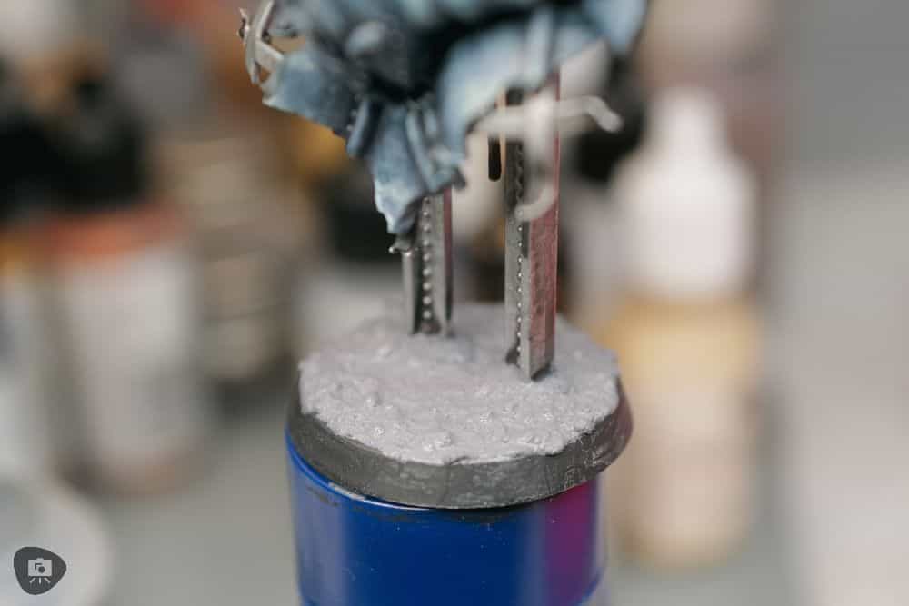 My Favorite Citadel Technical Paint and How to Use Astrogranite Debris (Review) - citadel texture paint astrogranite review and tutorial - 2mm thick layer of astrogranite on miniature base