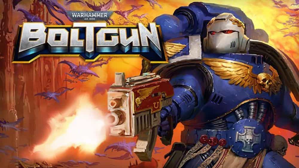 Warhammer 40k Boltgun video game splash screen art - why play warhammer 40k?