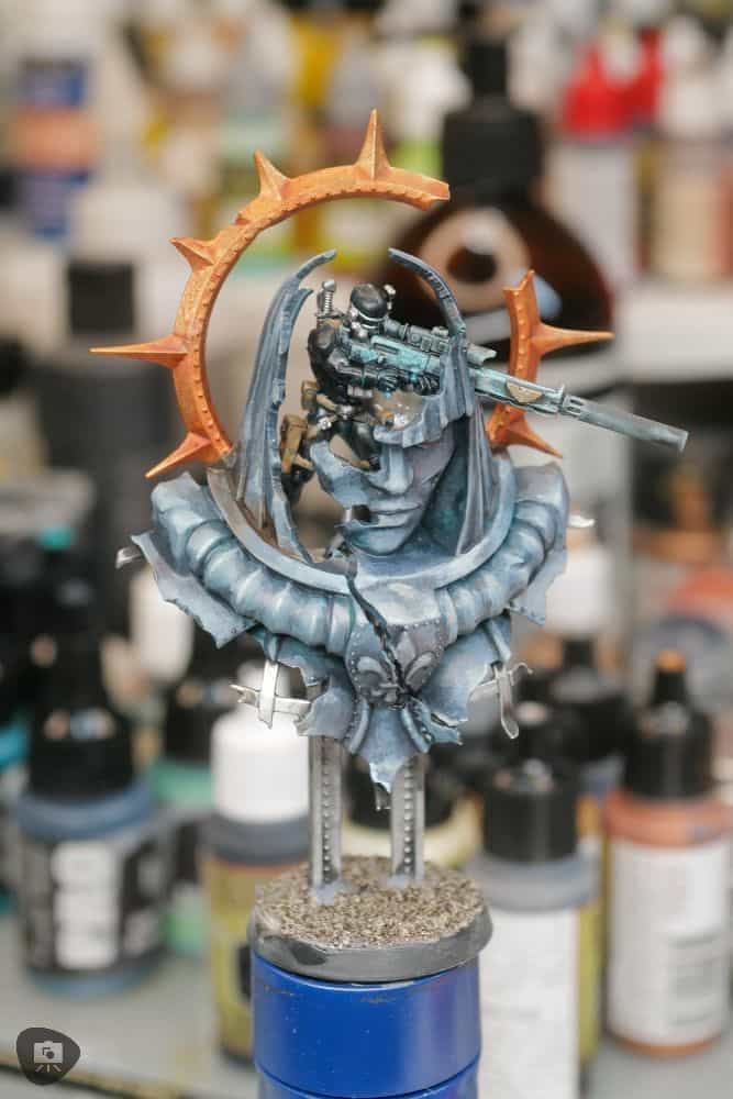 My Favorite Citadel Technical Paint and How to Use Astrogranite Debris (Review) - citadel texture paint astrogranite review and tutorial - Close up of painted miniature operative umbral six warhammer 40k