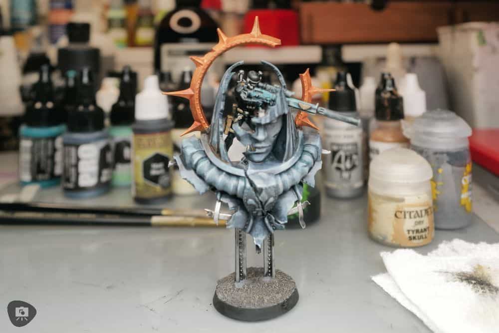 My Favorite Citadel Technical Paint and How to Use Astrogranite Debris (Review) - citadel texture paint astrogranite review and tutorial - Finished miniature Operative Umbral Six wide angle photograph