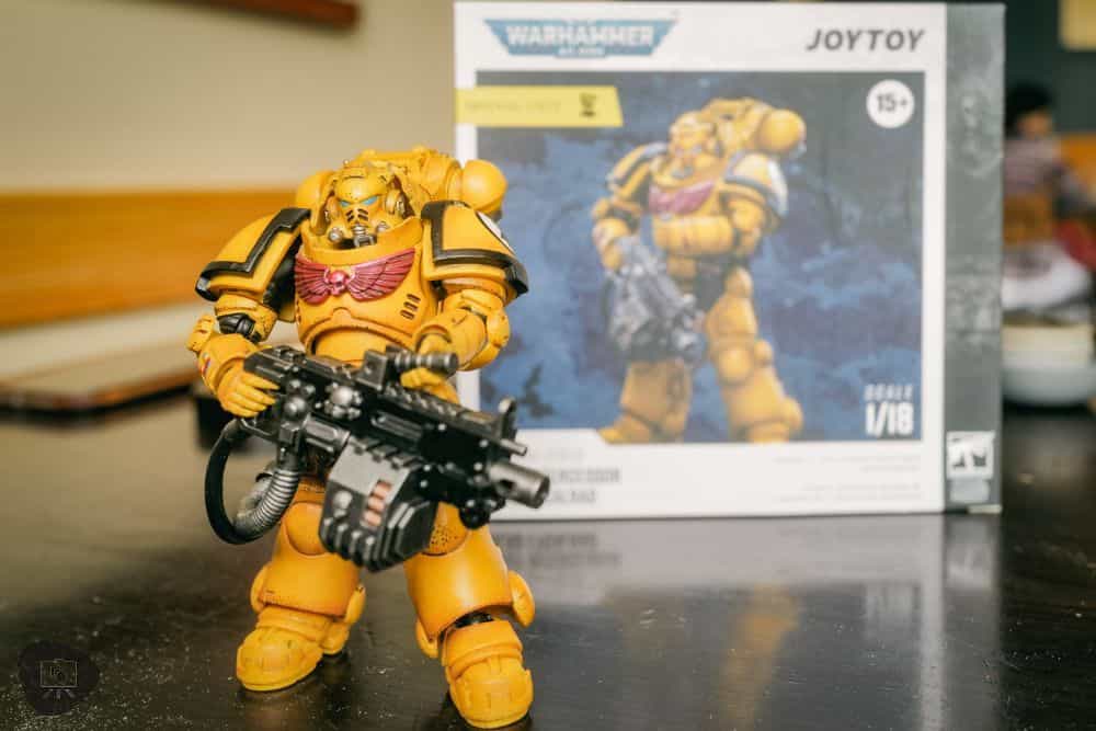 JoyToy Warhammer 40k Action Figure Toy Photography (Gregory Culley) - action figure toy photography - Guide to taking action figure toy photos - Imperial Fist Primaris Marine Action figure model standing upright