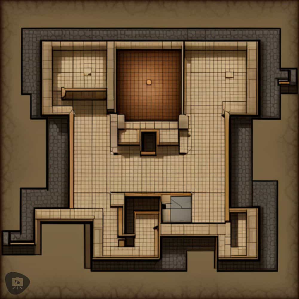 AI Enhanced Wargaming and Tabletop RPGs (Tips and Uses) - Dungeon and dragons map top-down design with AI