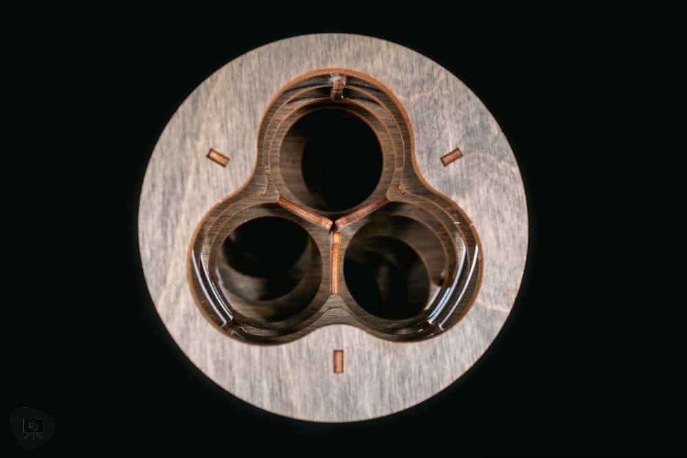 SMONEX Dice Tower Review - Top down view of the dice tower tri channel chute mechanism