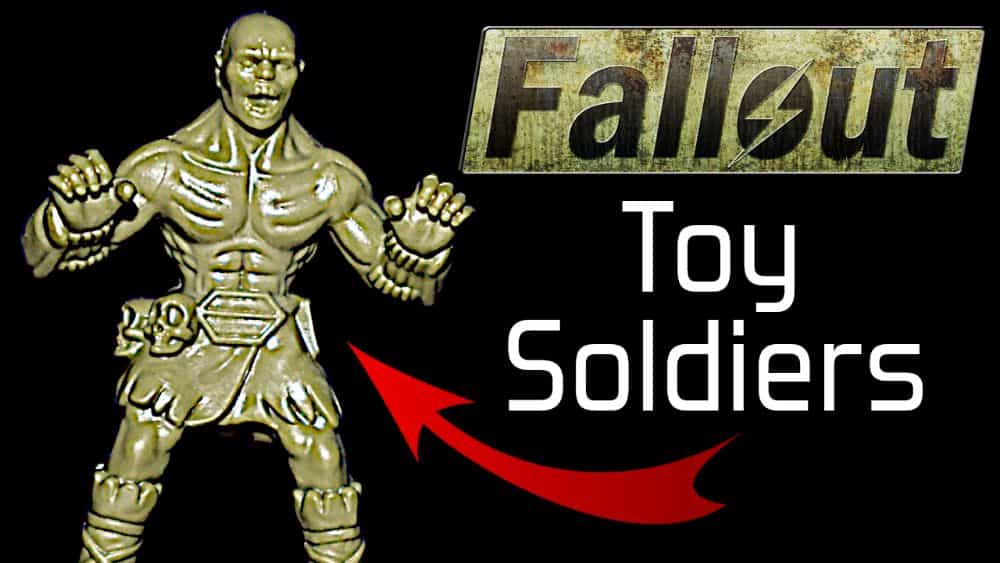 Battle-Ready: Fallout Miniatures Review - Fallout Game Plastic Miniatures set - Fallout toy soldiers arrow toward plastic model
