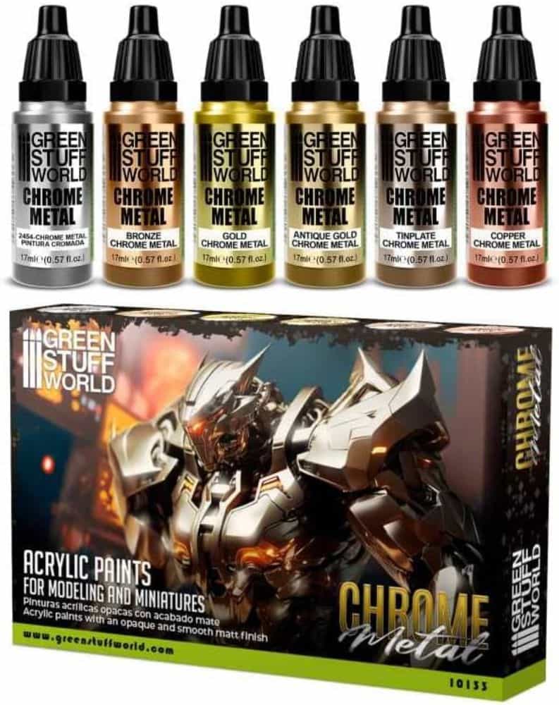 Understanding Acrylic Paint for Miniature Hobbies: Uses, Types, and Best Picks (Guide) - Green Stuff world metallic paint set