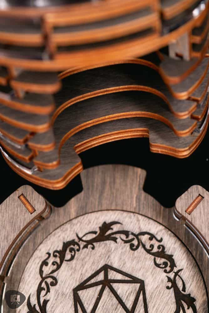 SMONEX Dice Tower Review - Key hole and slot for dice tower and rolling tray