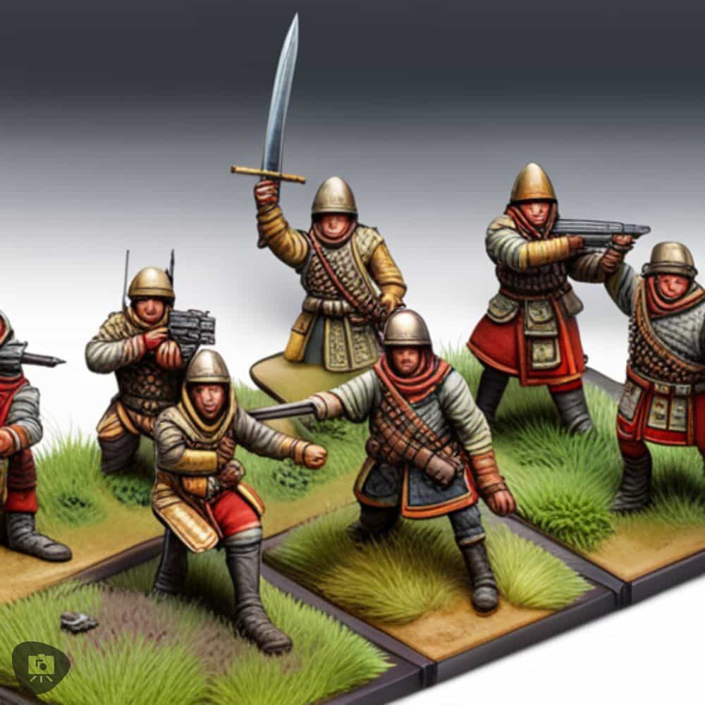 AI Enhanced Wargaming and Tabletop RPGs (Tips and Uses) - A cohort of infantrymen standing rank and file close up AI-generated image