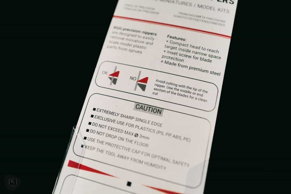 Cautionary instructions on the RGG precision nipper