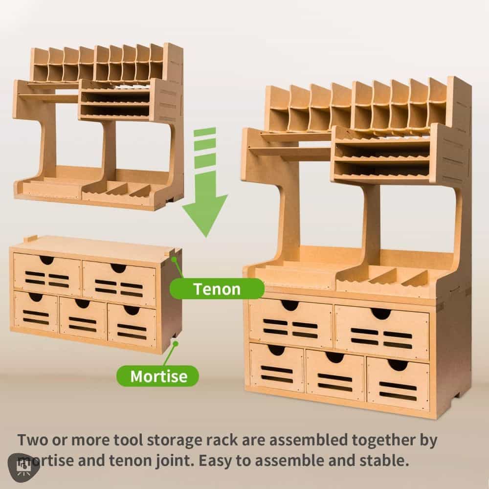 Review of Bucasso Hobby Tool Storage Rack: Mastering Craft Organization - hobby tool organizer review - stackable unit with other GK series shelves