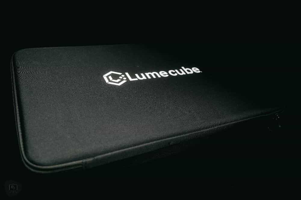 Lume Cube Flex Light Pro: A Review for Hobbyists and Creatives - Lume Cube Carry case with logo on black backdrop