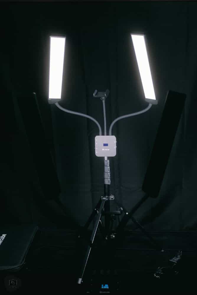 Lume Cube Flex Light Pro: A Review for Hobbyists and Creatives - lighting system lit up front view