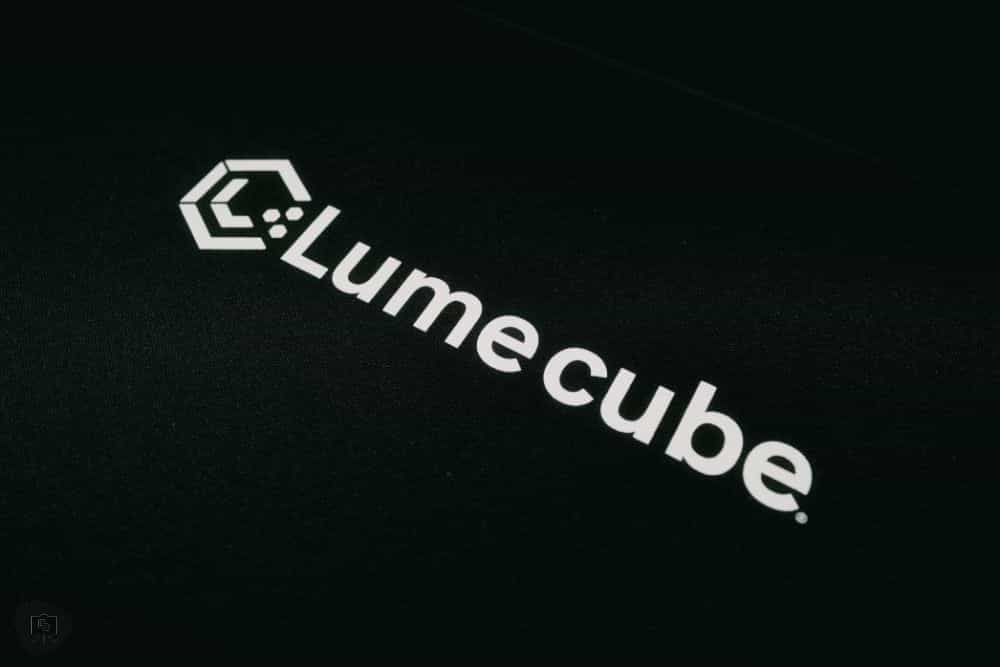 Lume Cube logo with white text on black background