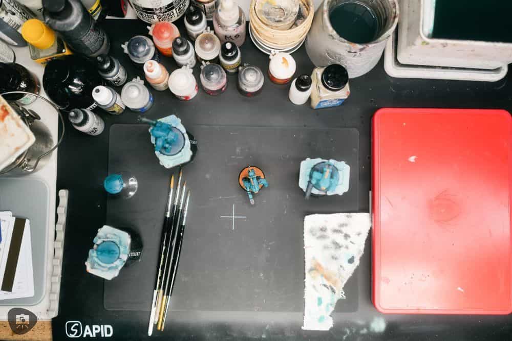 Lume Cube Flex Light Pro: A Review for Hobbyists and Creatives - flat lay photography of my hobby desk