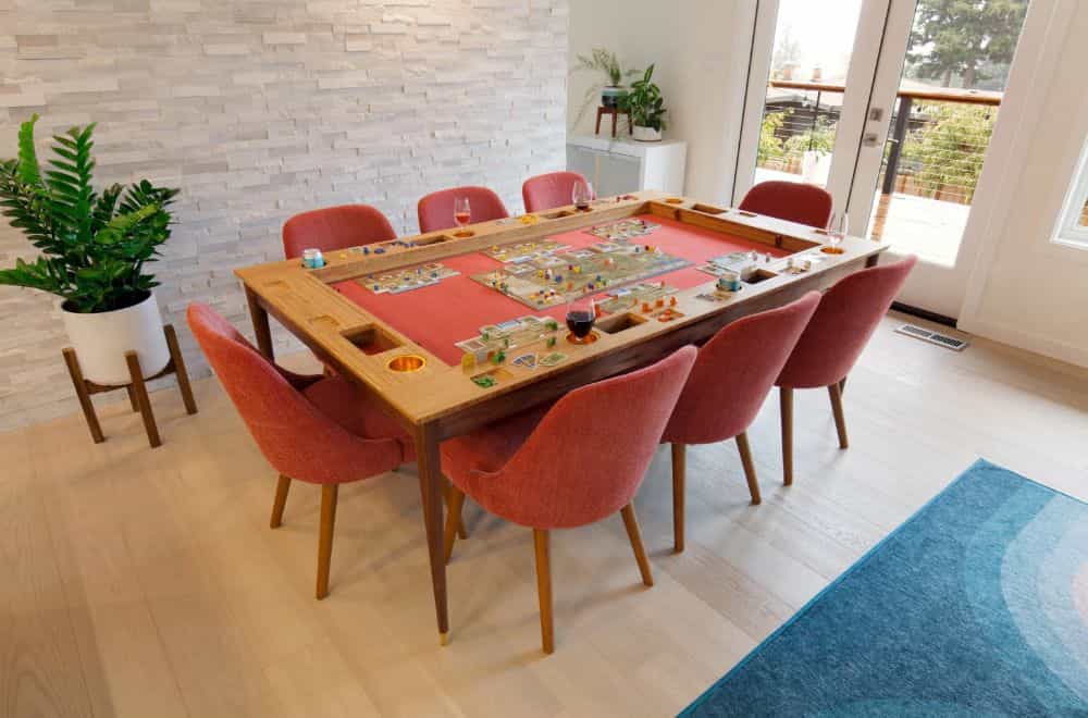 Game in progress around the converted tabletop - Dresden Gaming Table 