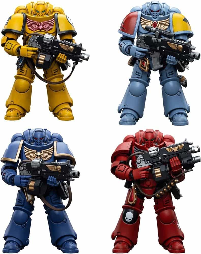 Warhammer 40k JoyToy Action Figure Review - space marine chapters for JoyToy 1/8th scale models - Imperial fist, blood angles, ultramines, and space wolves