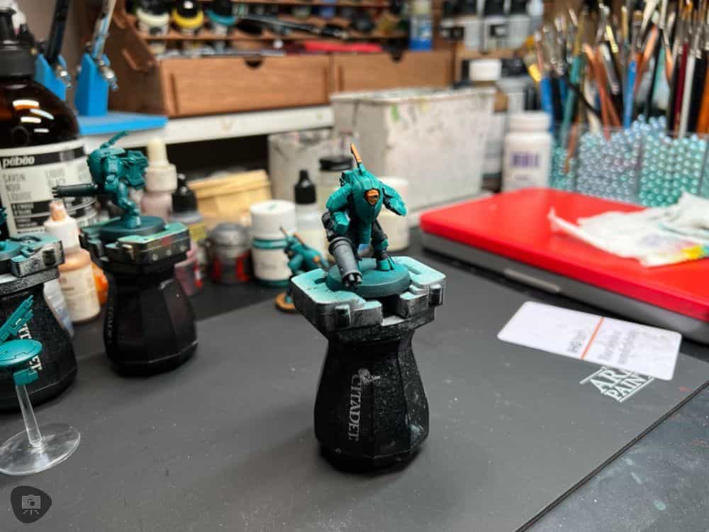 Sandmarc wireless LED Ring light review - best portable ring light for content creation - still life photo of my work in progress on my hobby desk with the ring light