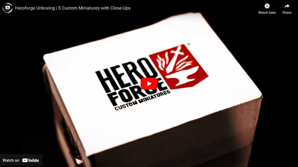 Hero forge miniature unboxing close up video youtube screenshot 