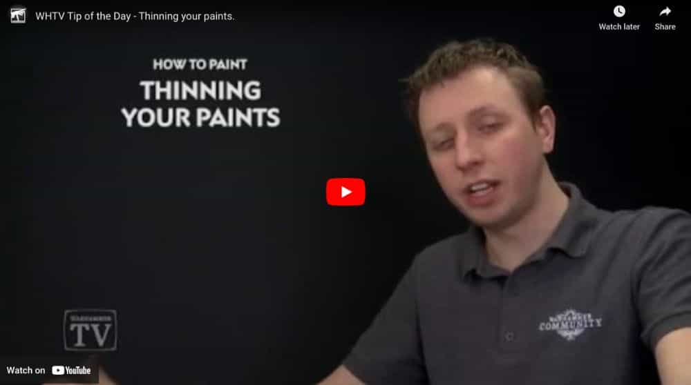Duncan Rhodes painting miniatures - how to thin paints video on youtube screenshot
