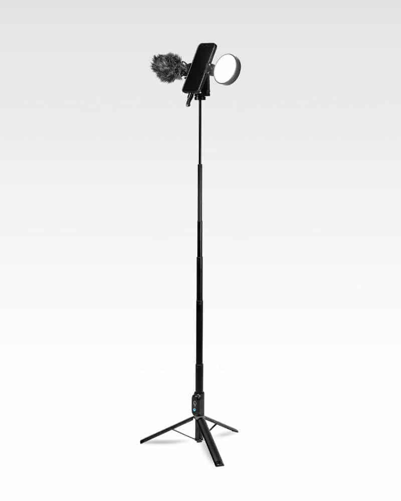 Lume Cube Mobile Creator Kit 2.0 review - elevated tripod telescoping product photo