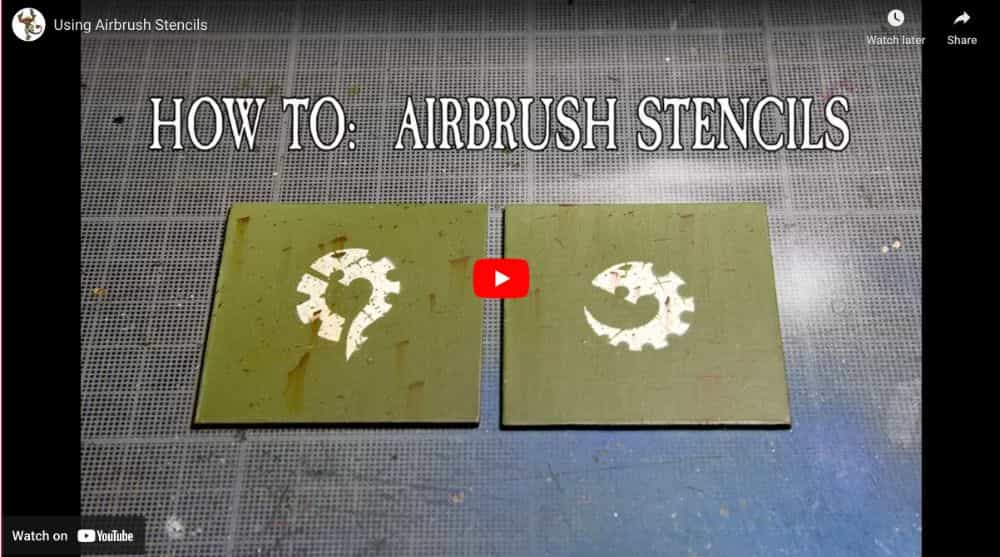 How to use airbrush stencils miniatures youtube video screenshot