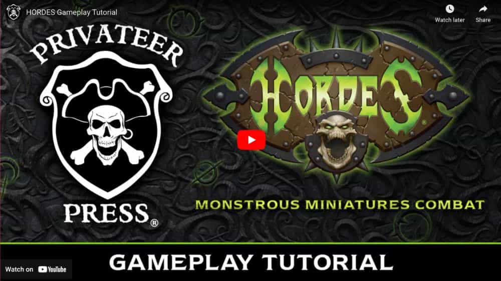 Basic gameplay tutorial for hordes miniature tabletop wargame youtube video screenshot