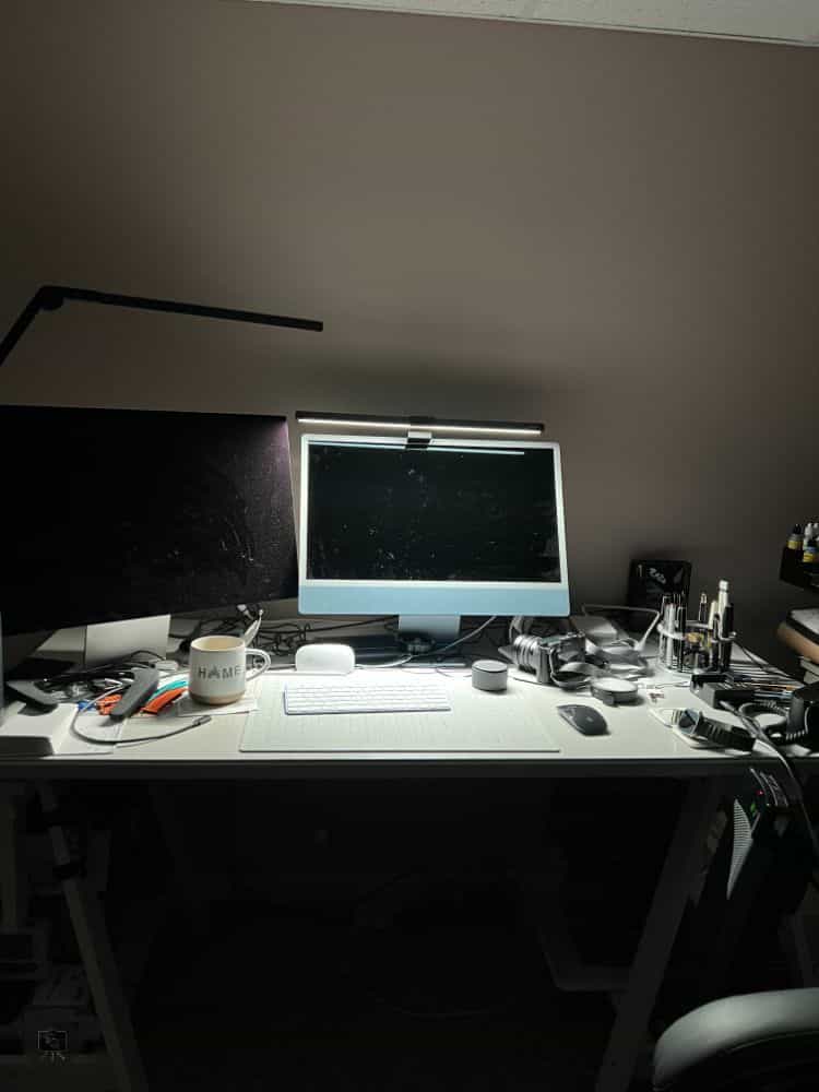 Picture of my desk at home office with light bar 