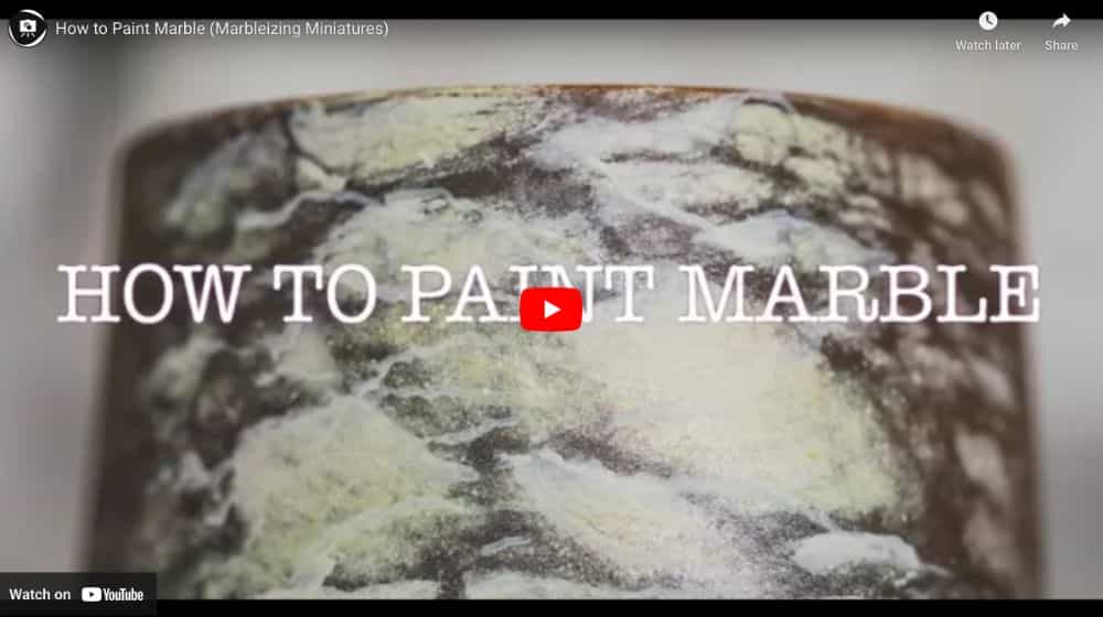 How to paint marble with acrylic paint - youtube video screenshot