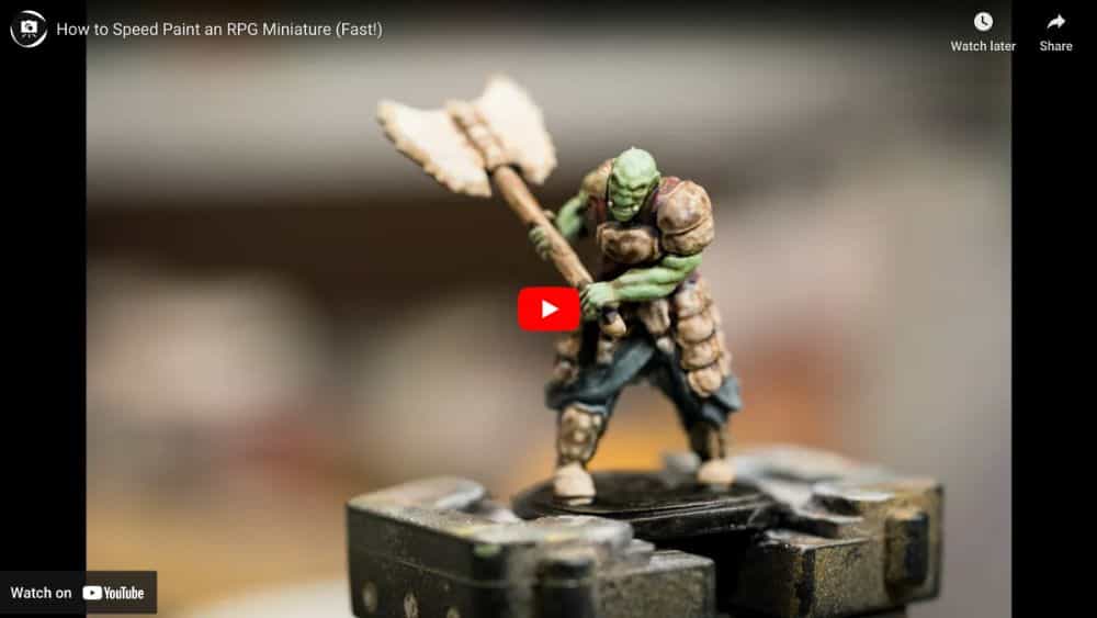 How to speed paint an RPG miniature orc - youtube screenshot