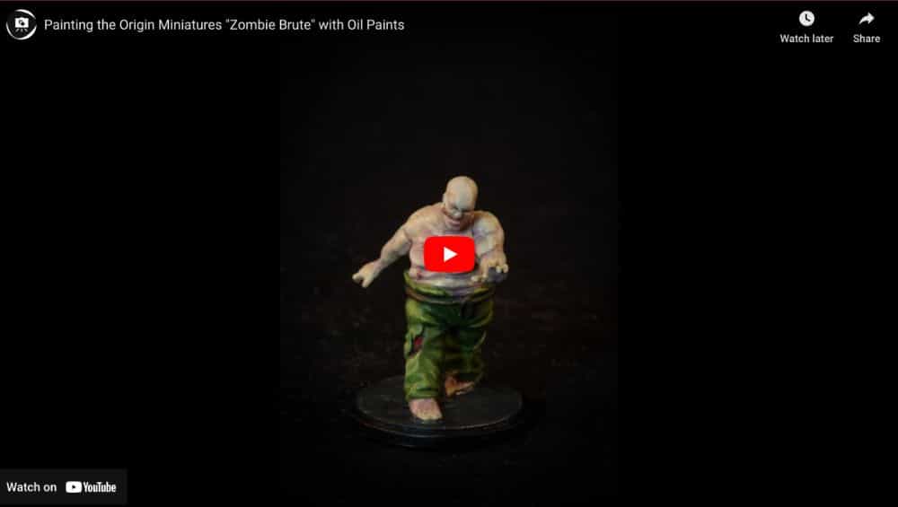 Youtube video screenshot painting origin miniature zombie rpg model oil paints