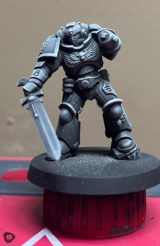 GHOST Maxton Black Miniature Paint Brush Set (Review) - Ghost brush review - zenithal dry brushed space marine model black and white