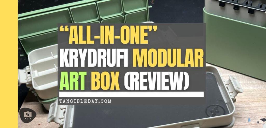 Promotional banner for the Krydrufi Modular Art Box review on TangibleDay.com with a glimpse of the art box components