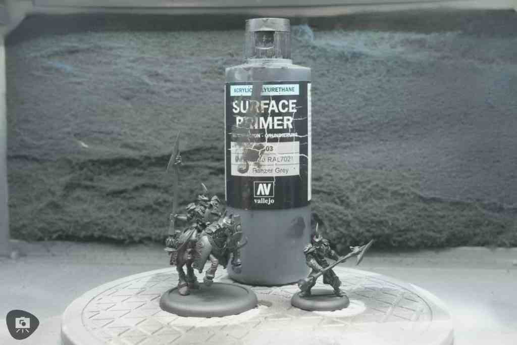 Primed models ready for painting with vallejo surface primer, panzer grey