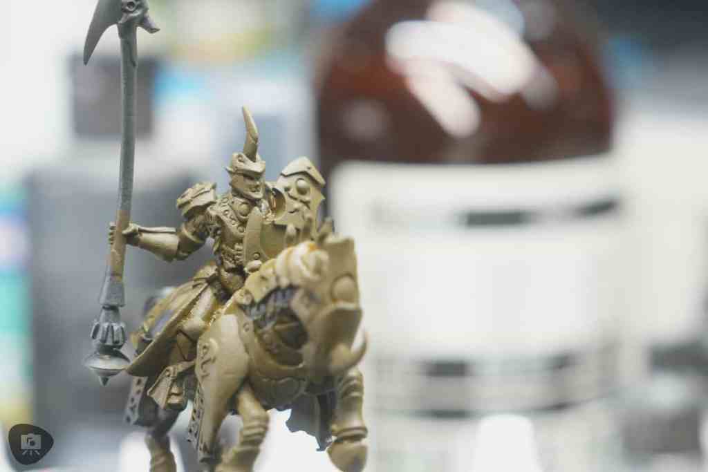 Side view of base coated miniature